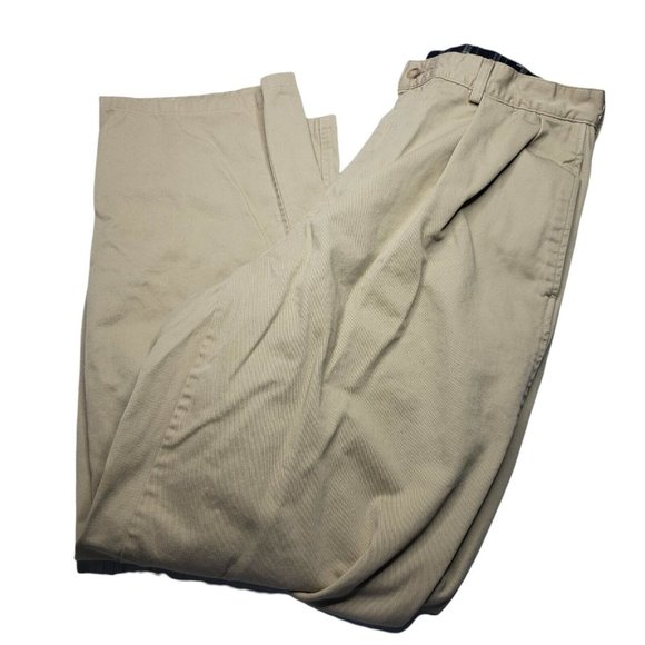 Vintage Polo Ralph Lauren Mens Chinos 36x34 Made In USA Pleated Front Pants - Picture 2 of 9
